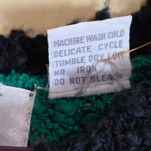 Margules green black Striped chunky Knit Short Sleeve Sweater‎ Top Womens M - Picture 8 of 12